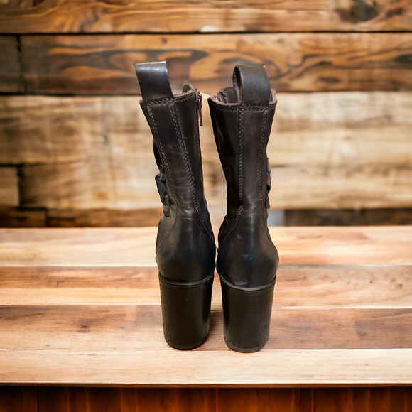 Emanuele Cransto Brown Lace Up Boots Size 7 1/2 - Picture 2 of 4